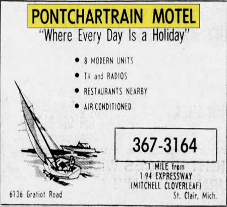 Pontchartrain Motel - Jun 1968 Ad (newer photo)